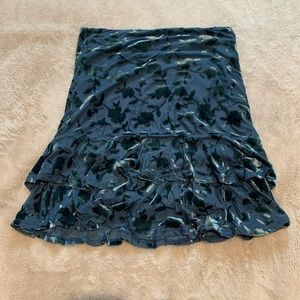 Tiered Blue Mini Skirt